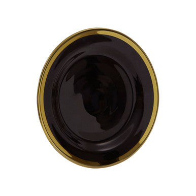 Black Glass Dinner Plate with Gold Rim | Ida