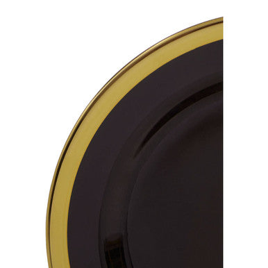 Black Glass Dinner Plate with Gold Rim | Ida