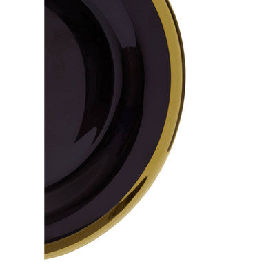 Black Glass Side Plate with Gold Rim | Ida