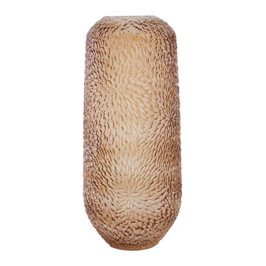 Large Embossed Amber Glass Vase | Colbie