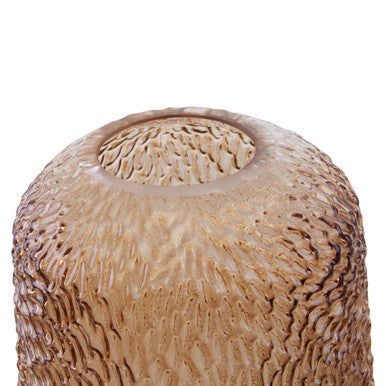 Large Embossed Amber Glass Vase | Colbie