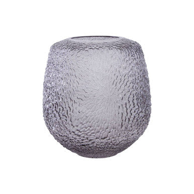 Medium Embossed Grey Glass Vase | Colbie