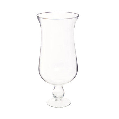 Ambra Clear Glass Fluted Vase with Footed Base