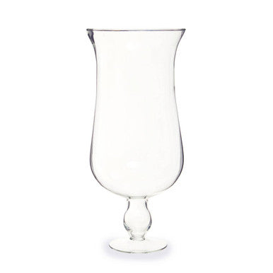 Ambra Clear Glass Fluted Vase with Footed Base