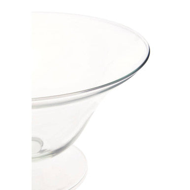 Ambra Clear Glass Fluted Bowl with Footed Base