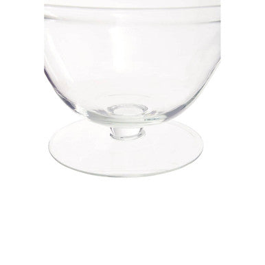 Ambra Clear Glass Fluted Bowl with Footed Base
