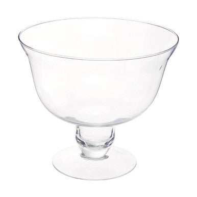 Ambra Clear Glass Footed Bowl with Tulip Shape