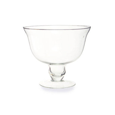 Ambra Clear Glass Footed Bowl with Tulip Shape