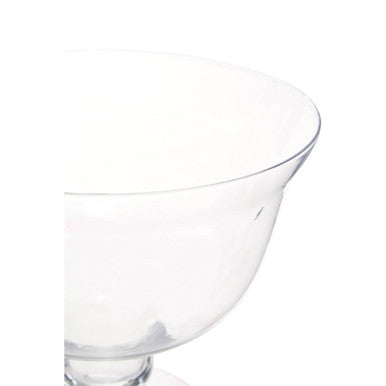 Ambra Clear Glass Footed Bowl with Tulip Shape