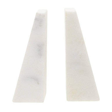 Set of 2 White Marble Bookends | Marris