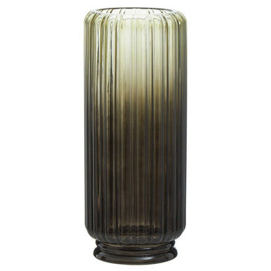 Large Grey Ribbed Glass Vase | Chima