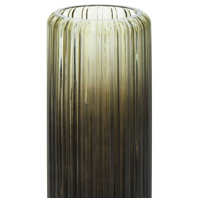 Large Grey Ribbed Glass Vase | Chima
