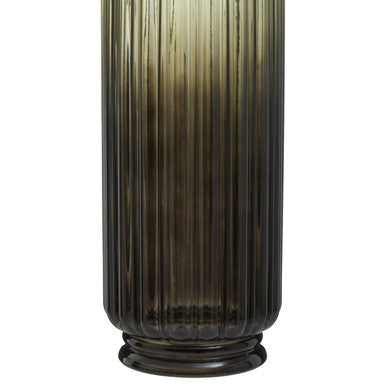 Large Grey Ribbed Glass Vase | Chima