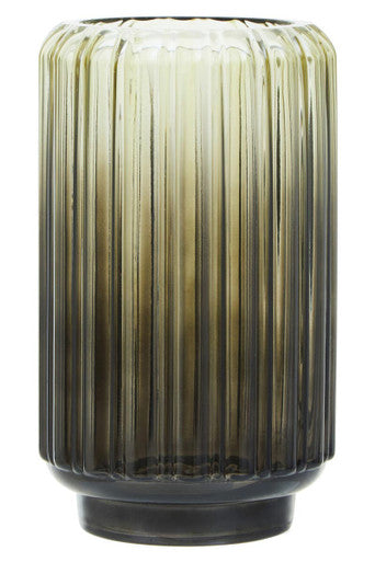 Small Grey Ribbed Glass Vase | Chima