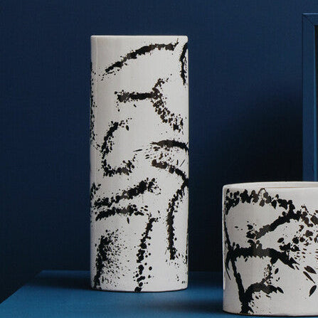 Small Black and White Ceramic Vase | Sorrell