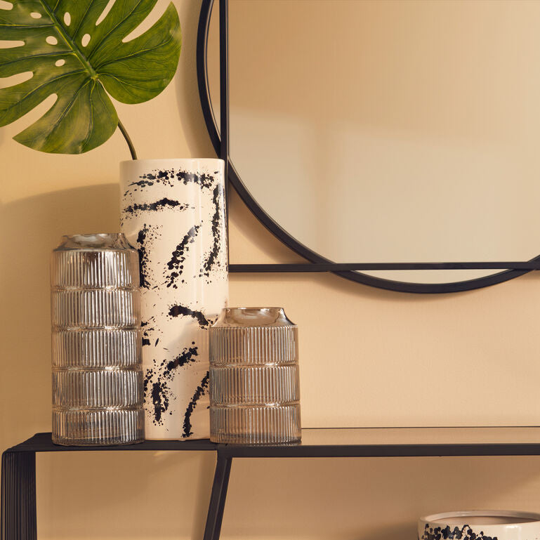 Large Black and White Ceramic Vase | Sorrell