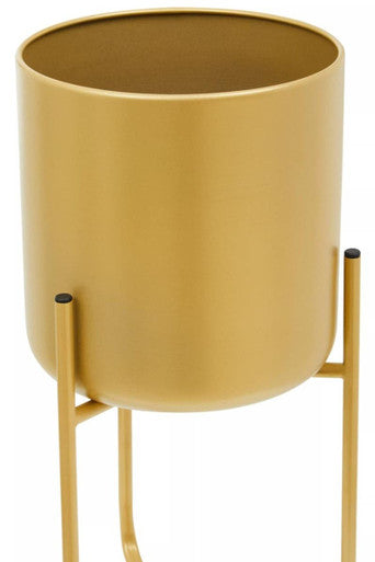 Small Gold Finish Floor Planter | Avento