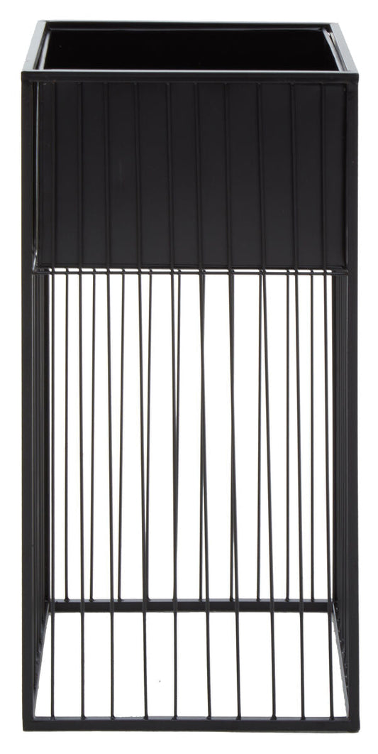Alden Black Metal Square Floor Standing Planter with Elevated Pot