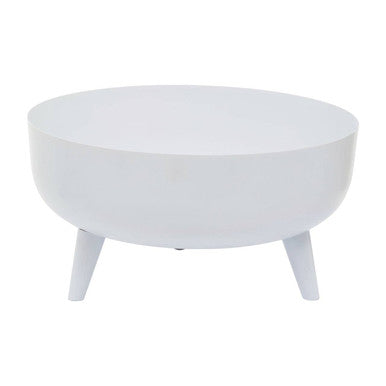 Alina White Finish Round Footed Planter with Angular Base