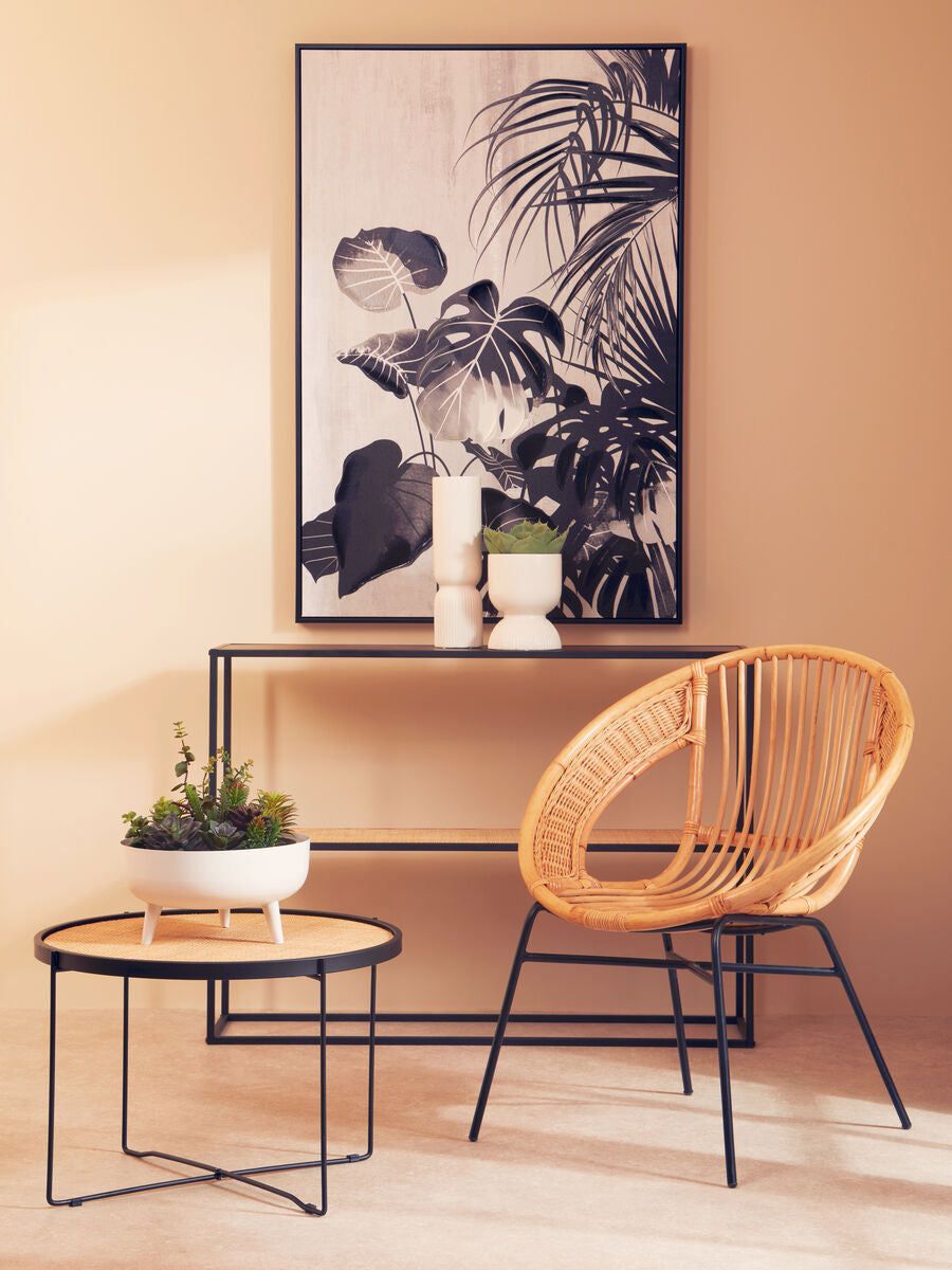 Alina White Finish Round Footed Planter with Angular Base