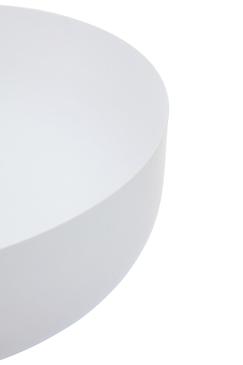 Alina White Finish Round Footed Planter with Angular Base