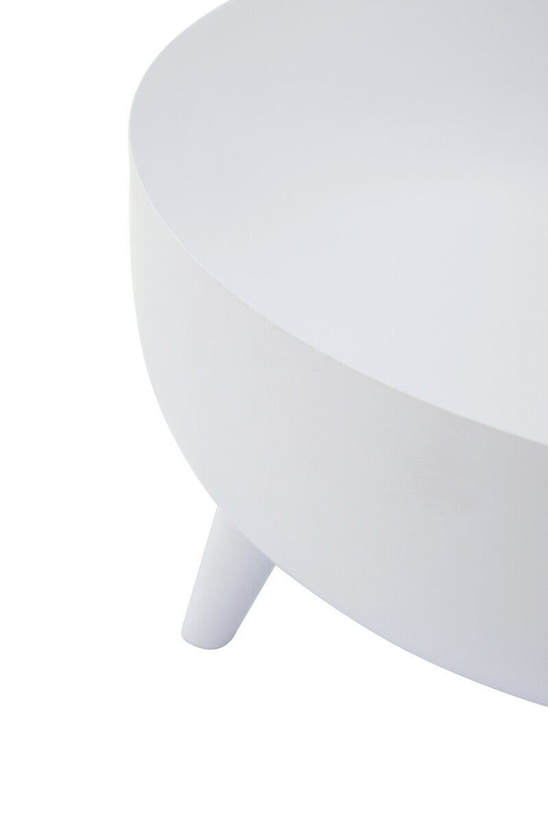 Alina White Finish Round Footed Planter with Angular Base
