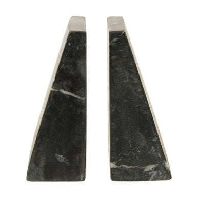 Set of Two Black Marble Bookends | Marris