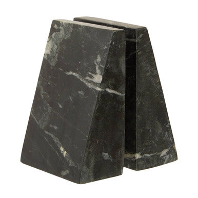 Set of Two Black Marble Bookends | Marris