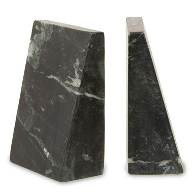 Set of Two Black Marble Bookends | Marris