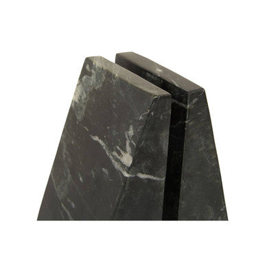 Set of Two Black Marble Bookends | Marris