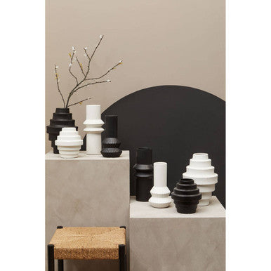 Black Small Step Design Vase | Fabia
