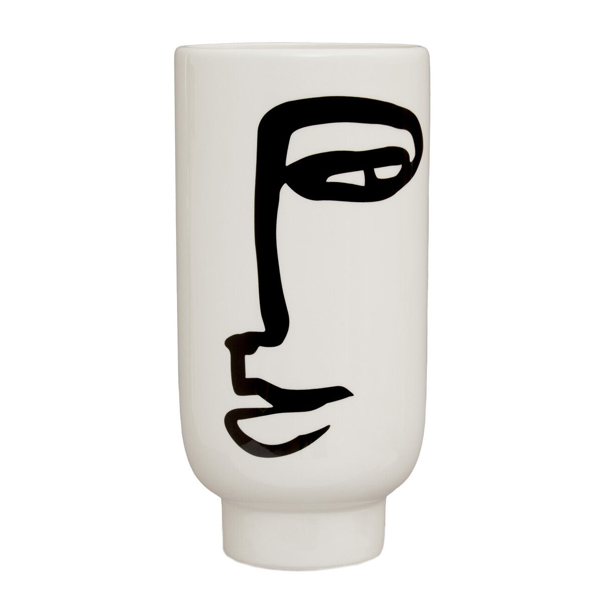 Large Black and White Face Vase | Viso