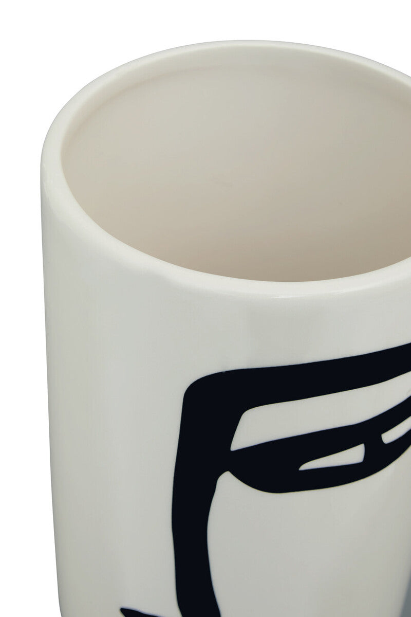 Large Black and White Face Vase | Viso