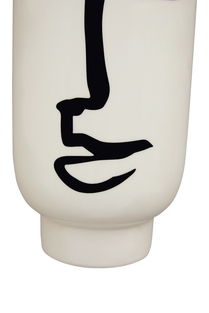 Large Black and White Face Vase | Viso