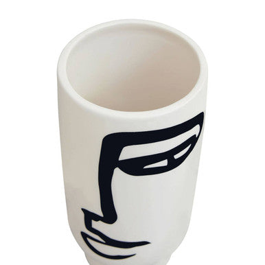 Small Black and White Face Vase | Viso