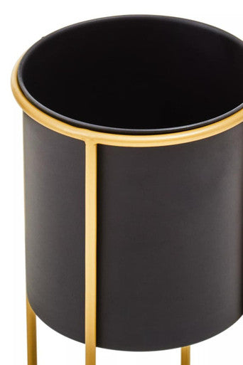 Large Black and Gold Floor Standing Planter | Trosa