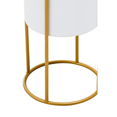 Small White and Gold Floor Standing Planter | Trosa
