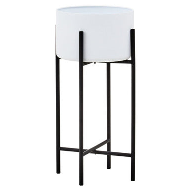 Large White and Black Floor Standing Planter | Trosa