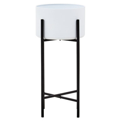 Large White and Black Floor Standing Planter | Trosa