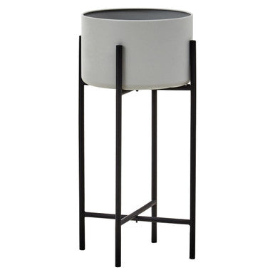 Large Grey and Black Floor Standing Planter | Trosa