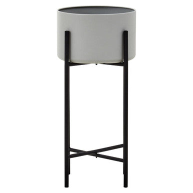 Large Grey and Black Floor Standing Planter | Trosa