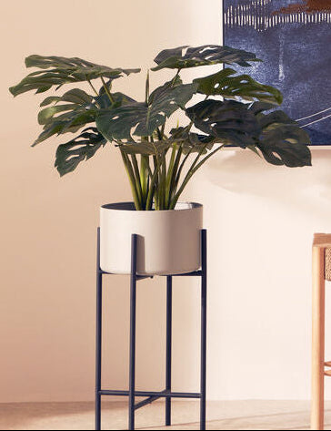 Large Grey and Black Floor Standing Planter | Trosa