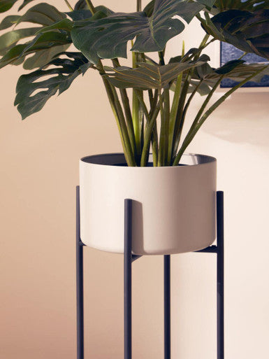 Large Grey and Black Floor Standing Planter | Trosa