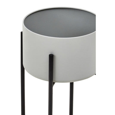 Large Grey and Black Floor Standing Planter | Trosa