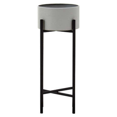 Small Grey and Black Floor Standing Planter | Trosa