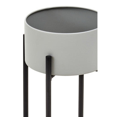Small Grey and Black Floor Standing Planter | Trosa