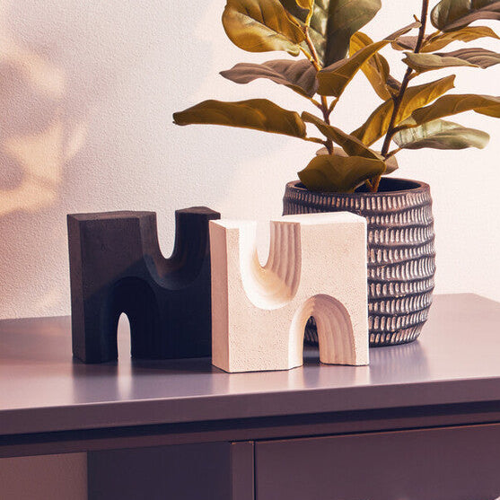 Set of Two Black and White Bookends | Broc