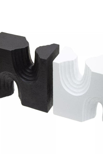 Set of Two Black and White Bookends | Broc