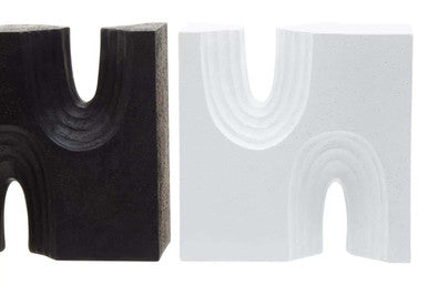 Set of Two Black and White Bookends | Broc