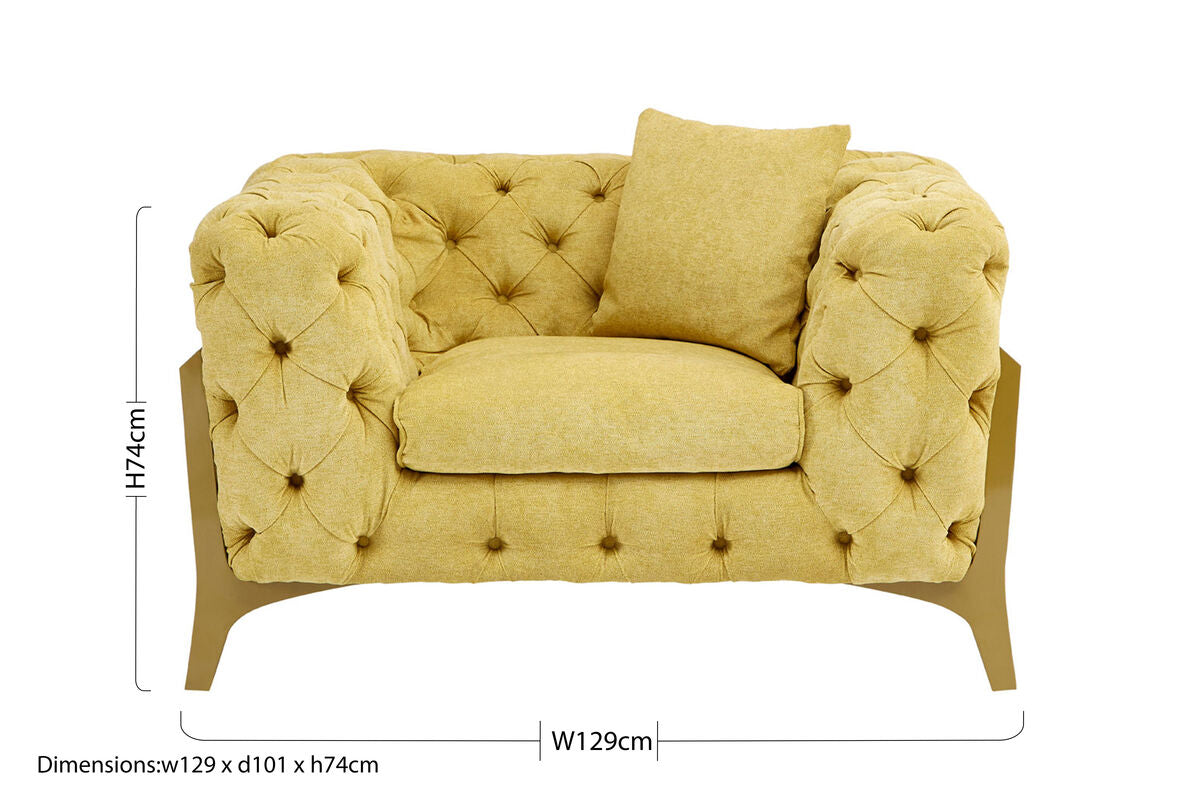 Esme Pistachio Green Button Tufted Armchair